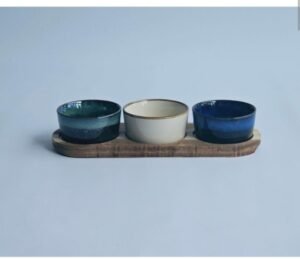 Set de 3 bowls con bandeja