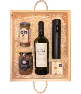 Box Wine Tech: Tierra Mayor Torrontés + Destapador Eléctrico Winco en Bandeja Premium