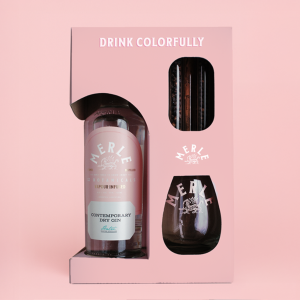 Gin Merle Clásico Gift Box 750ml + Botanicos + Vaso Clásico