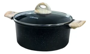 OLLA CAROTE GRANITO NEGRA/BEIGE 24CM