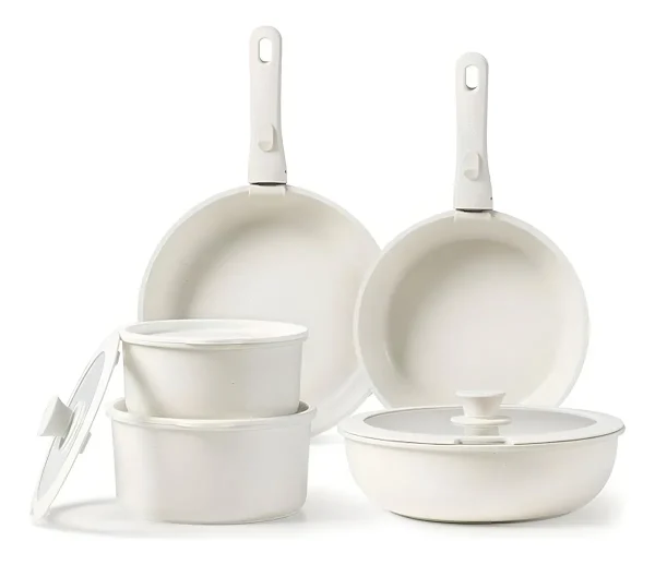 Set  Carote 11 piezas Beige Cacerolas y Sartenes