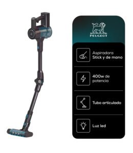 Aspiradora Inalambrica Plegable De Mano Peugeot Nantes 3 En 1 400w 3 Velocidades Color Negro