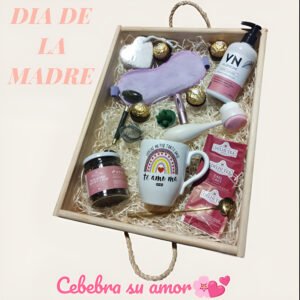 Bandeja De Regalo Dia De La Madre Con Taza Rosa