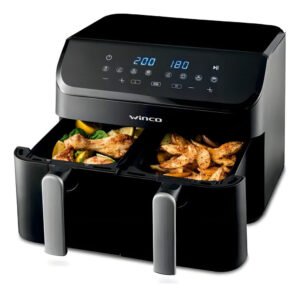 Freidora De Aire Sin Aceite Dual Digital W139 9 Litros Negro