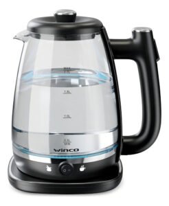 Pava Jarra Electrica Corte Mate Vidrio Led Winco W1719 Color Transparente