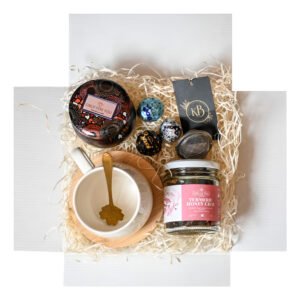 Caja Explosiva Día De La Madre Con Taza, Te, Velas Y Dulces Blanco