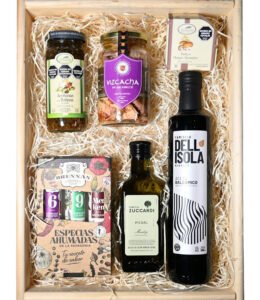 Box Gourmet Selection: Vizcacha en Escabeche + Especias Ahumadas & Aceite de Oliva Premium